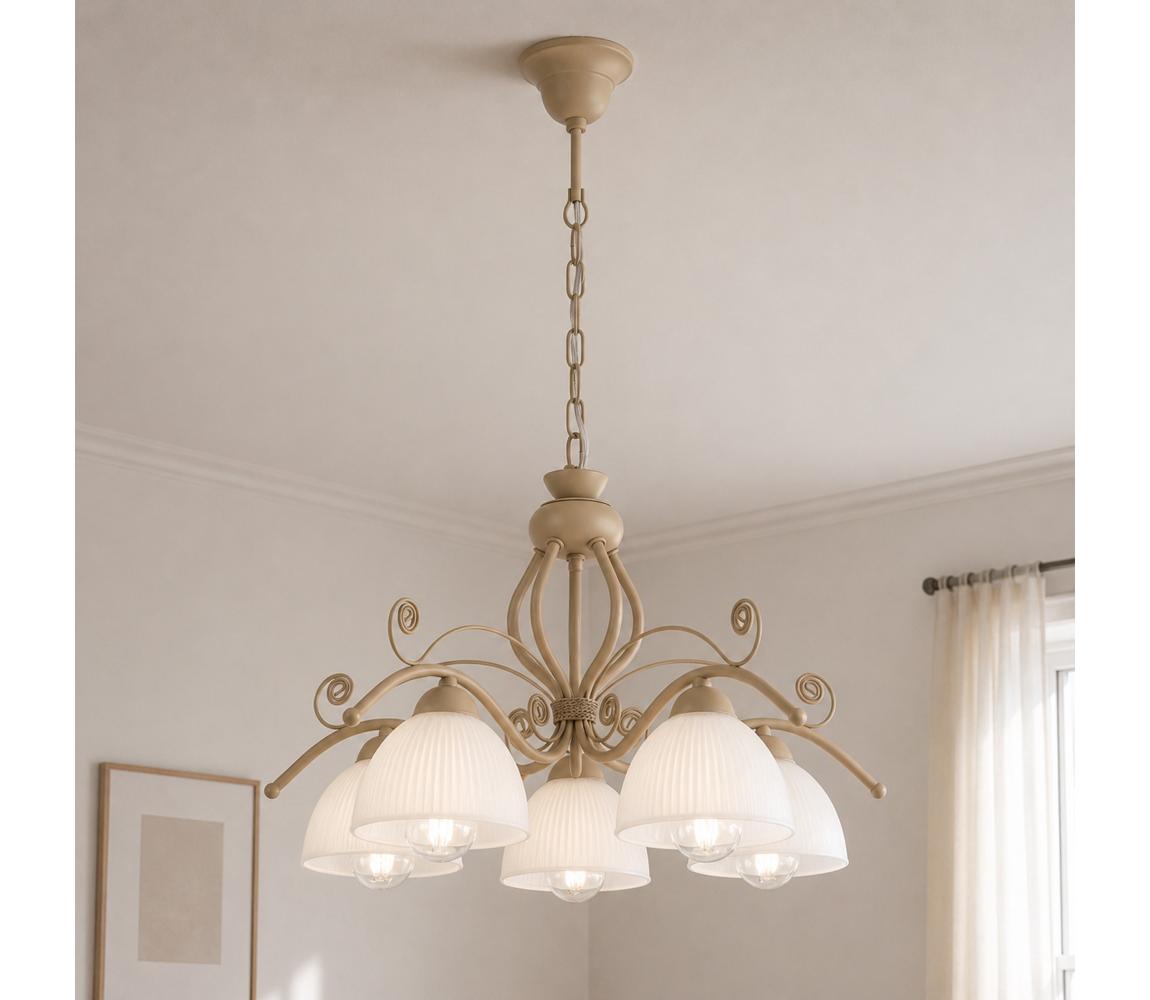 Brilagi - Lustr na řetězu ANTICO MODERN 5xE27/60W/230V béžová 8590828037927