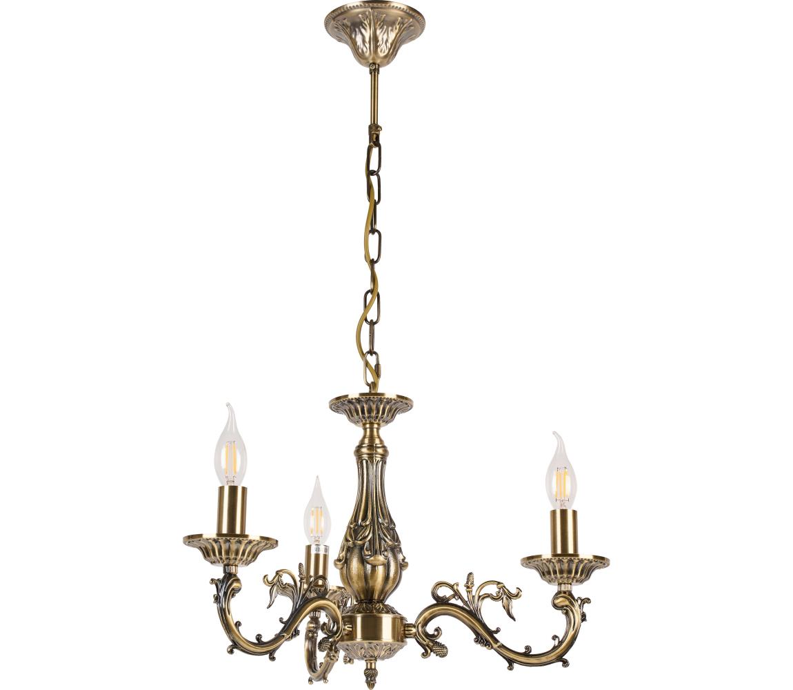 BRILAGI - Lustr na řetězu CLASSIC 3xE14/10W/230V mosaz bg72839