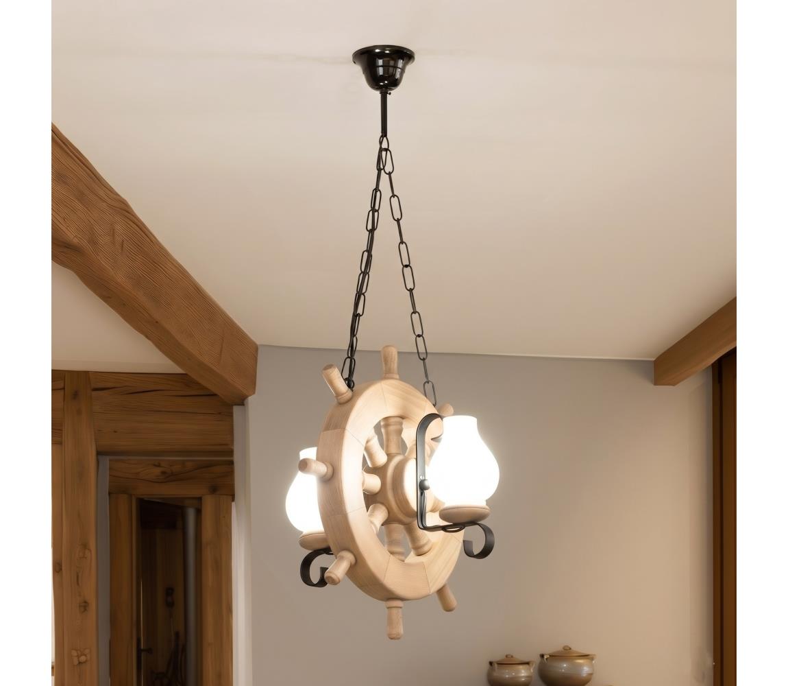 Brilagi - Lustr na řetězu TIMONA 2xE14/40W/230V dub EX-01098