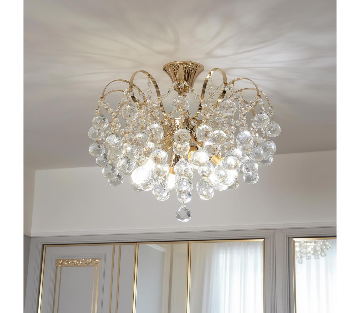 Brilagi - Přisazený lustr CRYSTAL 6xE14/60W/230V zlatá BG71303