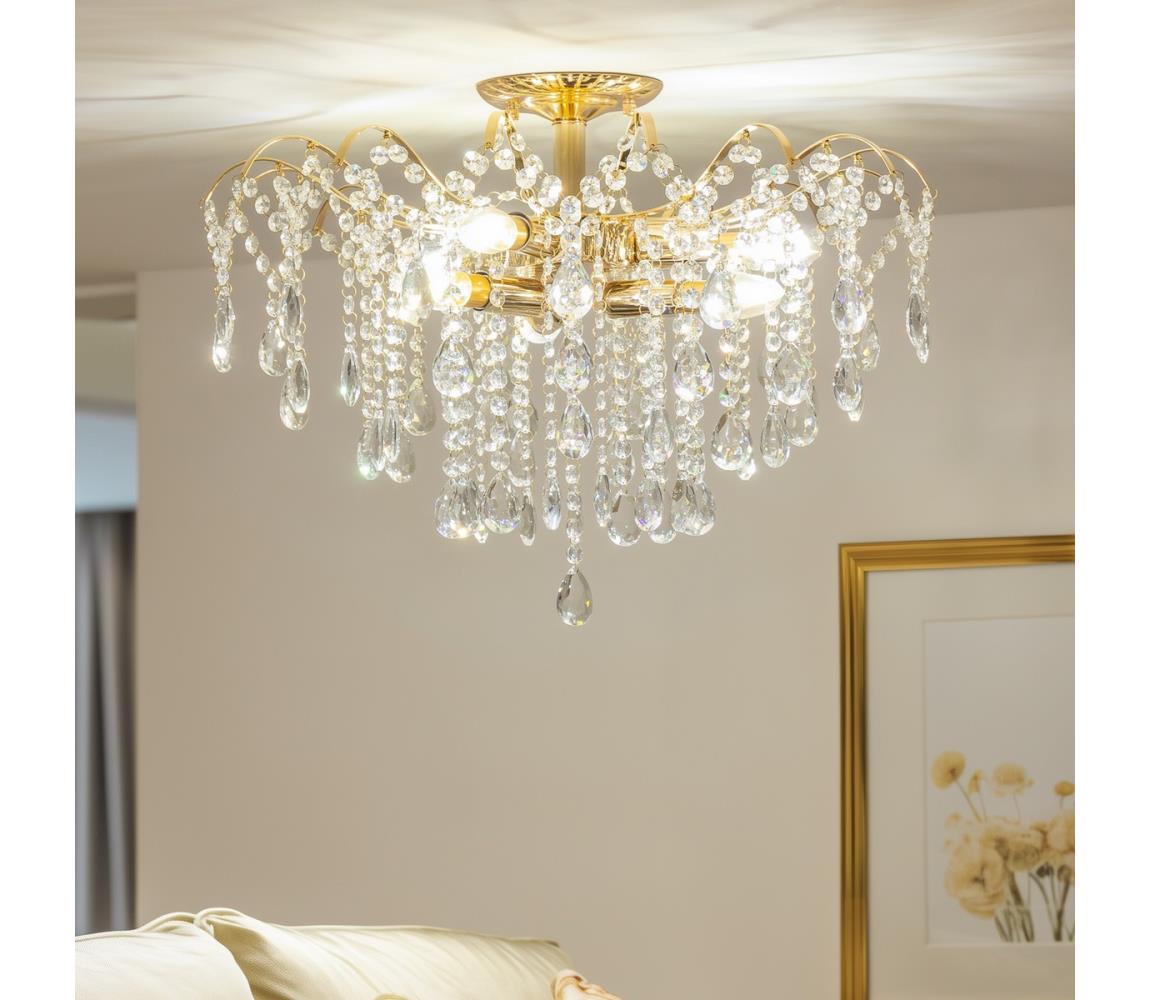 Brilagi - Přisazený lustr CRYSTAL 6xE14/60W/230V zlatá BG71325