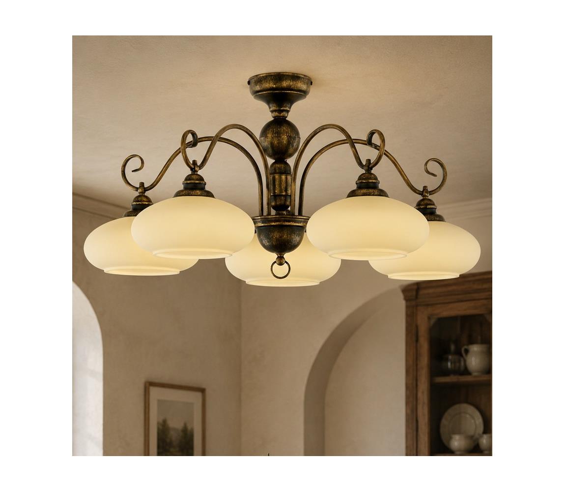 Brilagi - Přisazený lustr MOLLERO 5xE27/15W/230V pr. 84 cm bronz/patina 2144