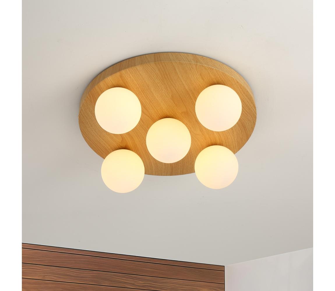 Brilagi - Stropní svítidlo LUND WOOD 5xG9/9W/230V pr. 40 cm dřevo BRI453