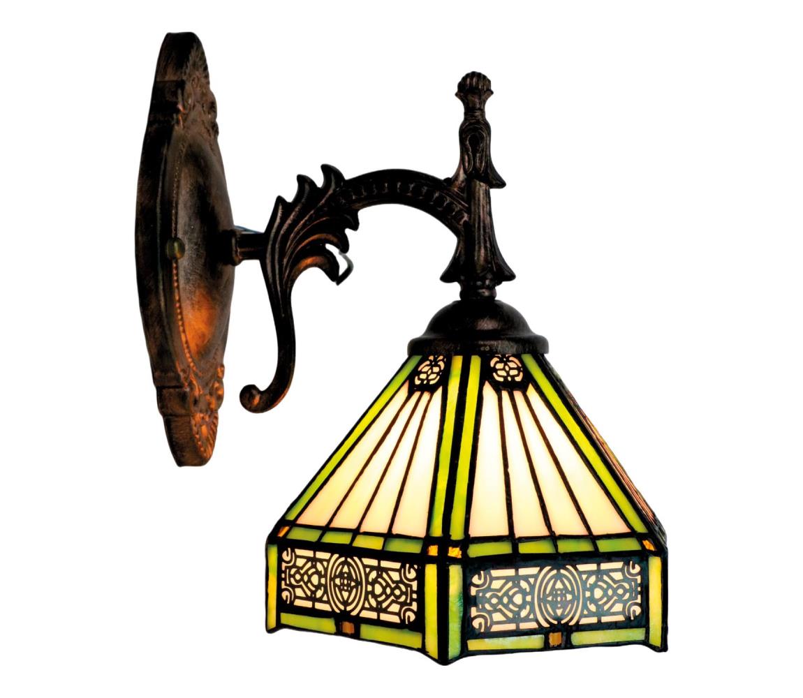 BRILAGI - Tiffany vitrážová nástěnná lampa EMERALD 1xE14/40W/230V BRW-26414A