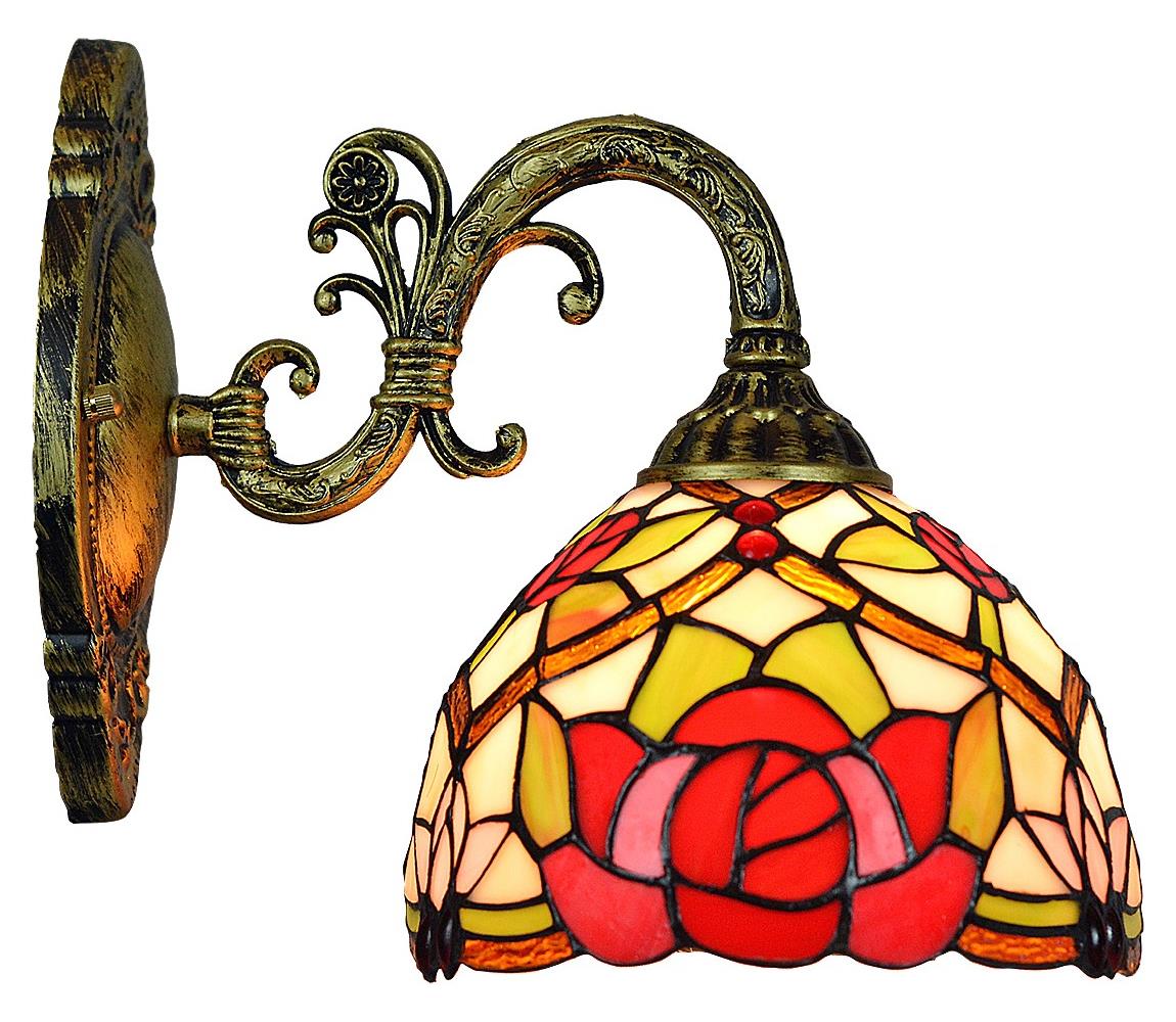 Brilagi - Tiffany vitrážová nástěnná lampa GARLAN 1xE27/40W/230V 63016