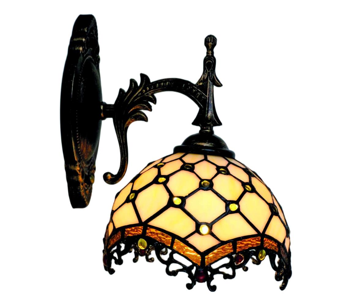 Brilagi - Tiffany vitrážová nástěnná lampa IVORY 1xE14/40W/230V BRW-12016A