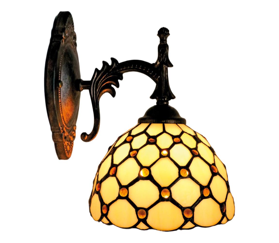 BRILAGI - Tiffany vitrážová nástěnná lampa IVORY SMOOTH 1xE14/40W/230V BRW-26413A