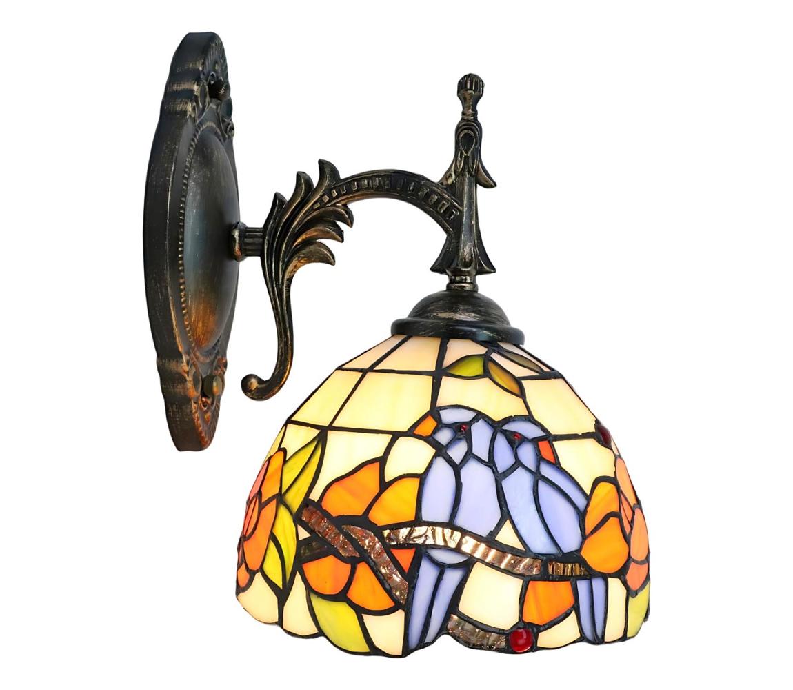 Brilagi - Tiffany vitrážová nástěnná lampa JUNGLE 1xE14/40W/230V BRW-12003A