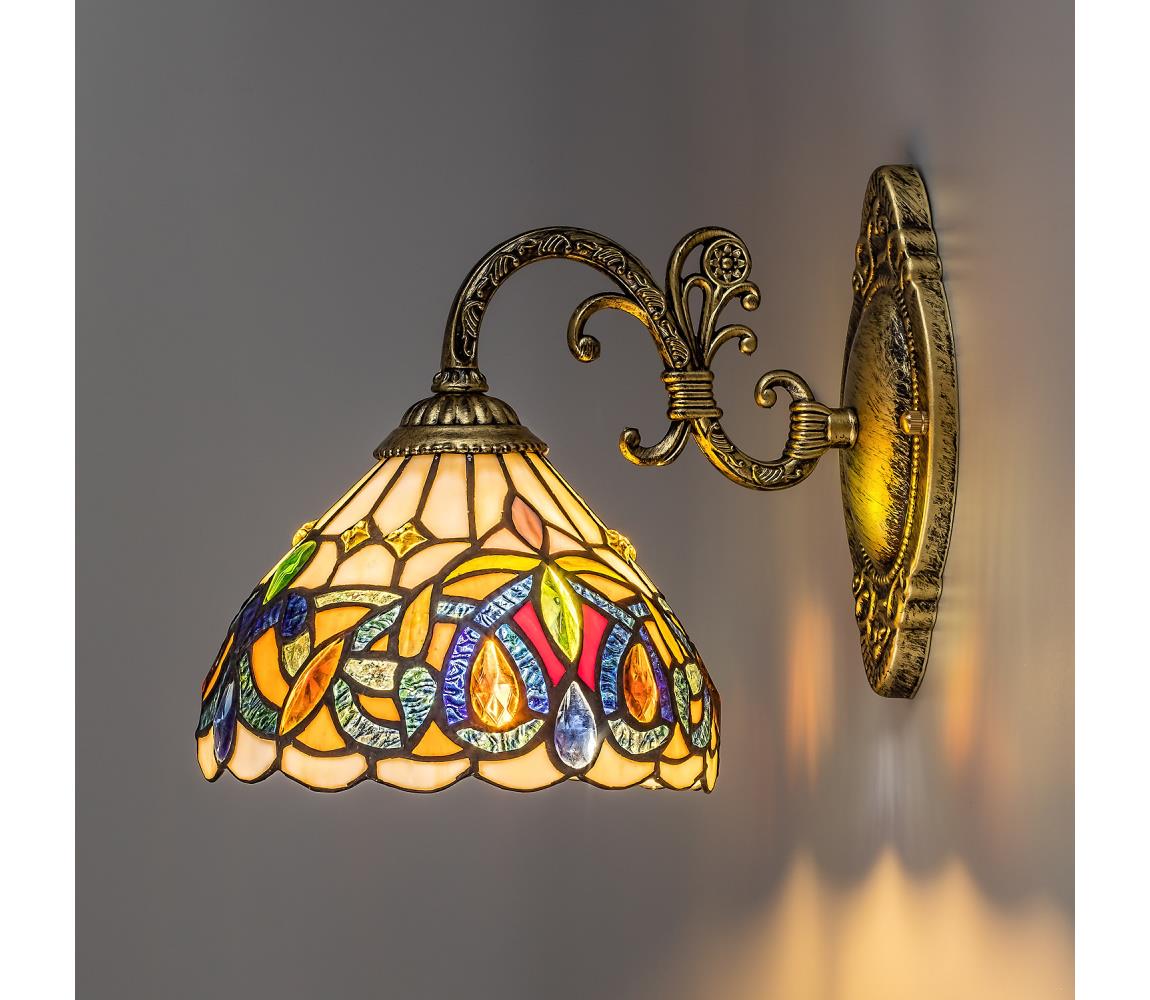 Brilagi - Tiffany vitrážová nástěnná lampa LUISA 1xE27/40W/230V 63073