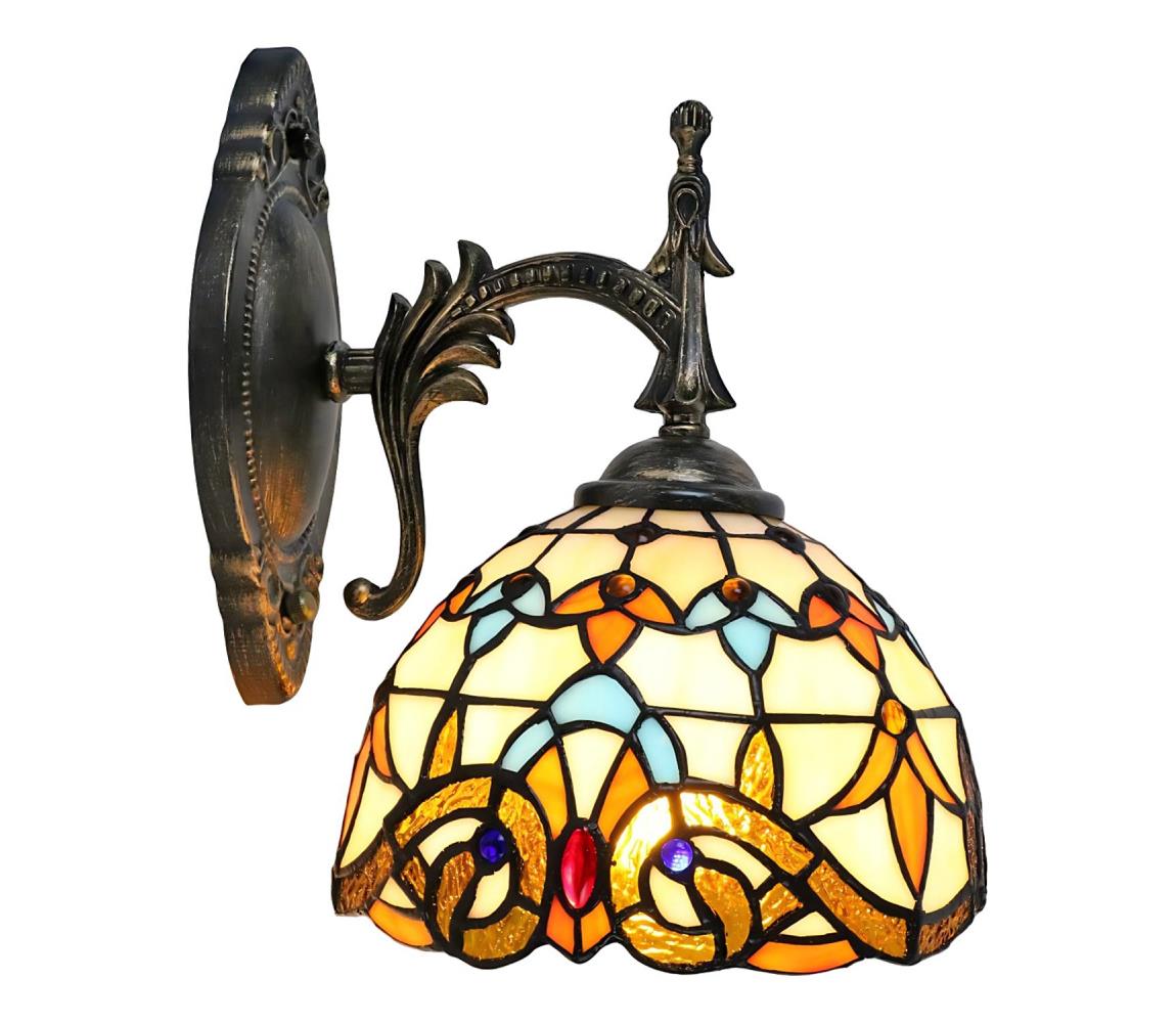 Brilagi - Tiffany vitrážová nástěnná lampa MIRABELLA 1xE14/40W/230V BRW-12028A