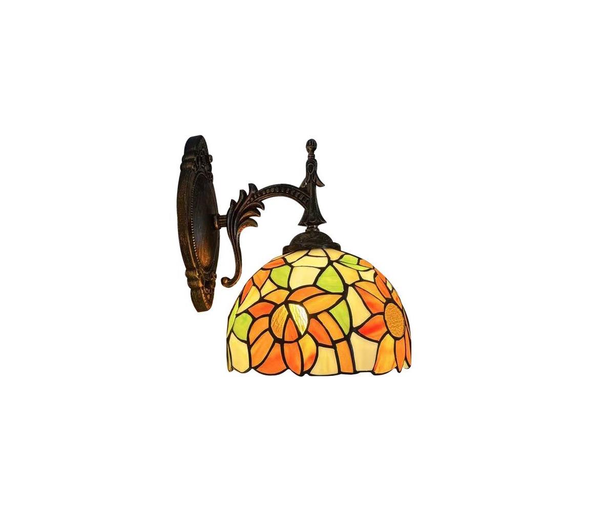 Brilagi - Tiffany vitrážová nástěnná lampa SUNFLOWER 1xE14/40W/230V BRW-8004A