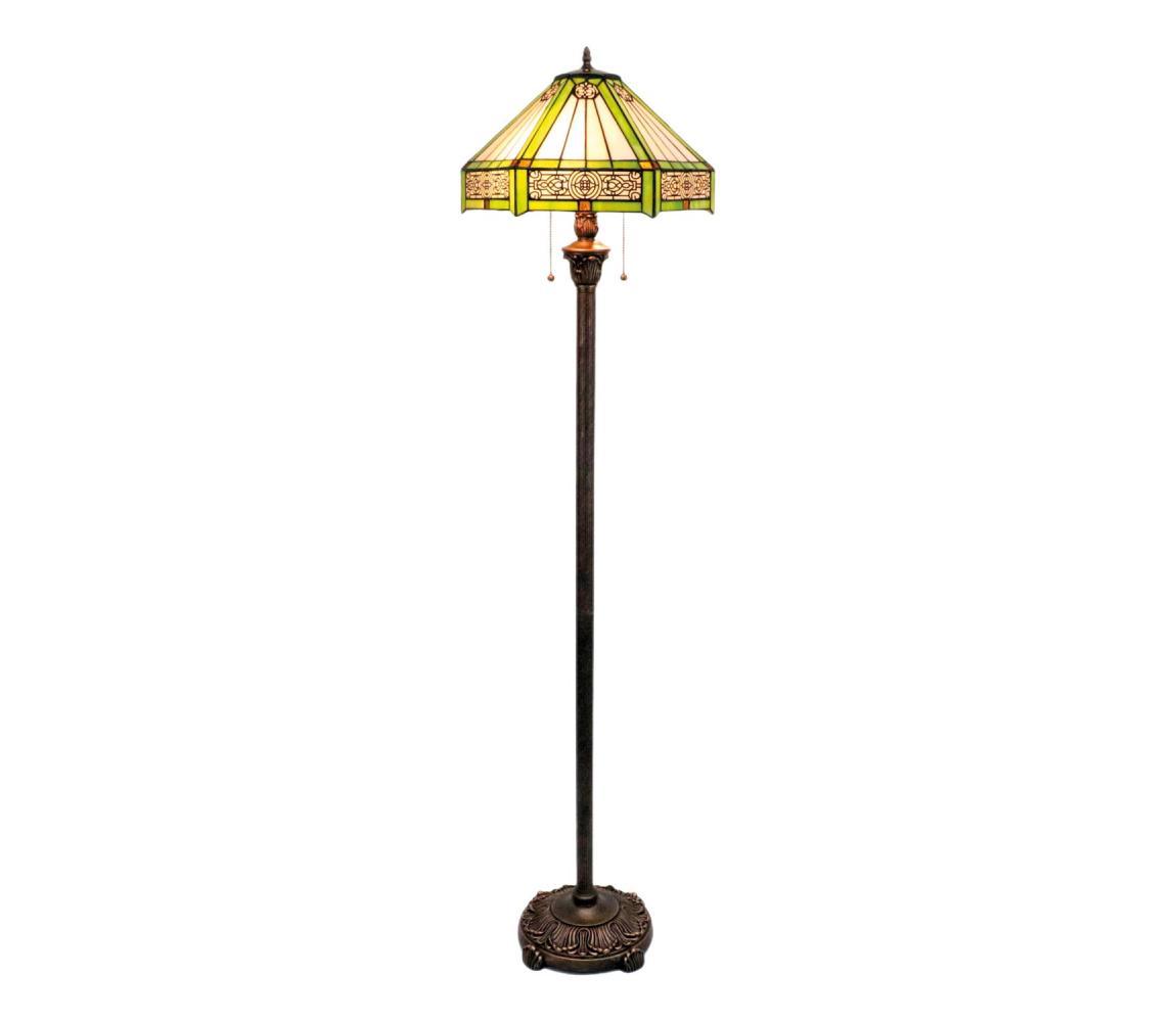 BRILAGI - Tiffany vitrážová stojací lampa EMERALD 2xE27/60W/230V BRF-26414