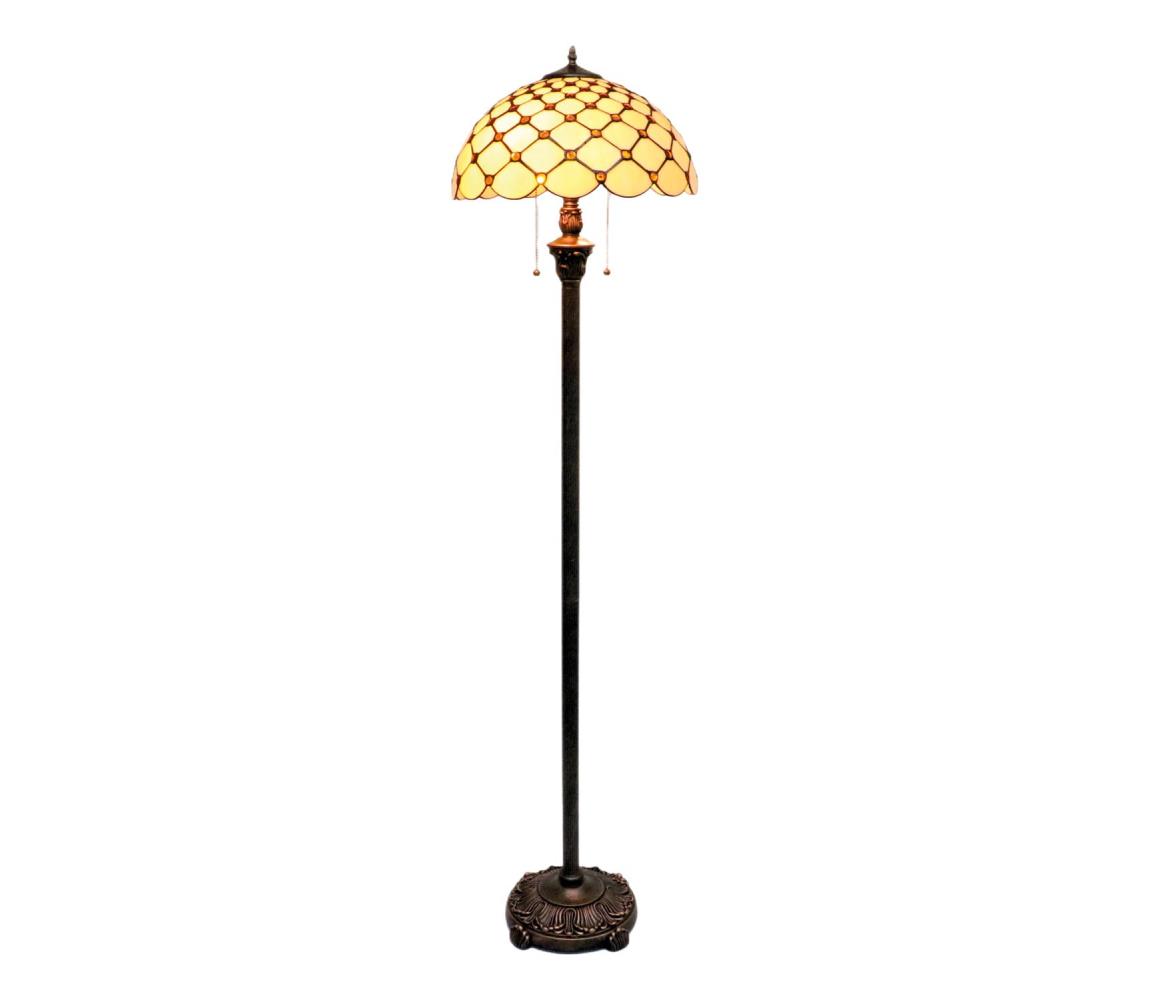 BRILAGI - Tiffany vitrážová stojací lampa IVORY SMOOTH 2xE27/60W/230V BRF-26413