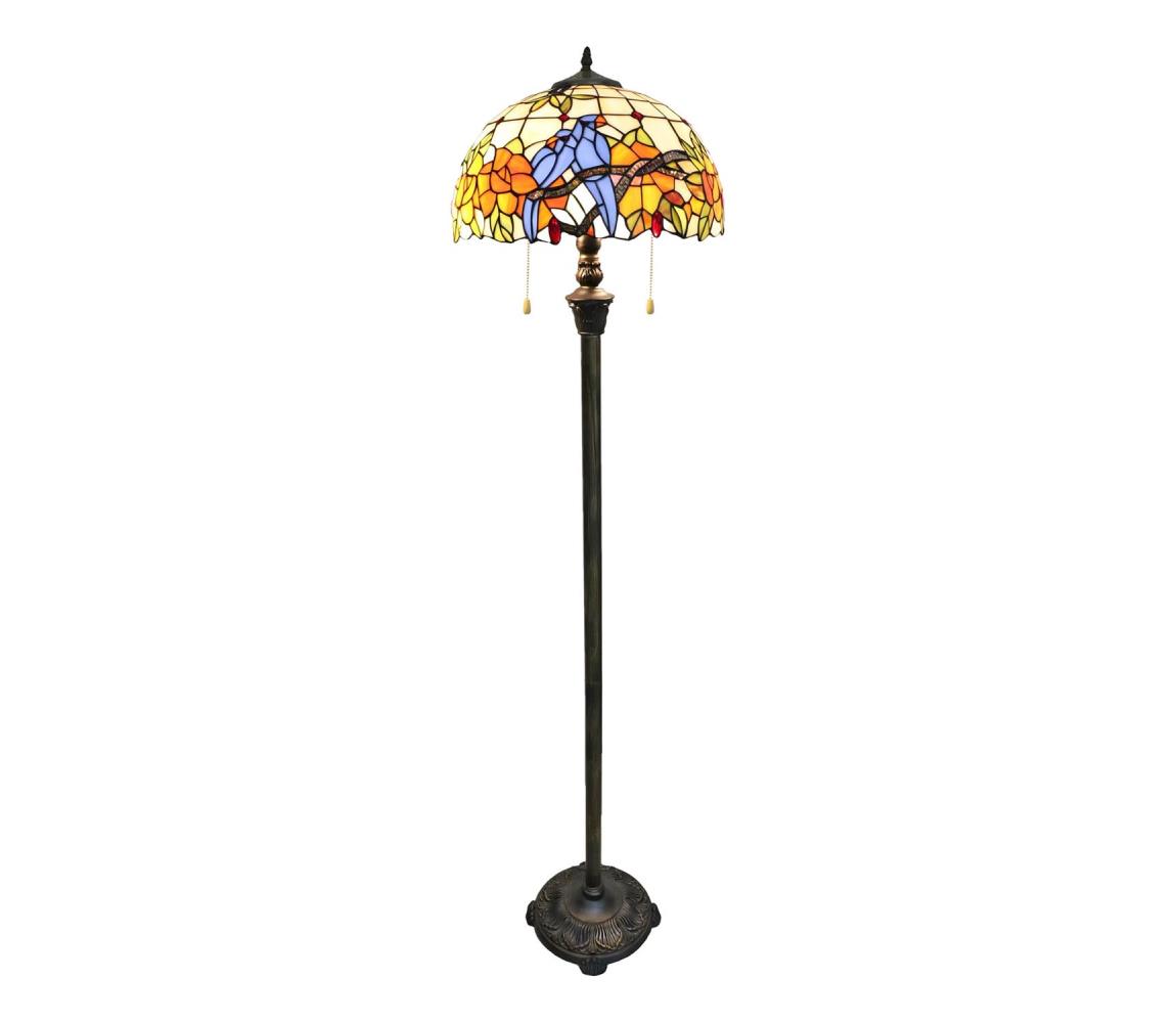 Brilagi - Tiffany vitrážová stojací lampa JUNGLE 2xE27/60W/230V BRF-12003
