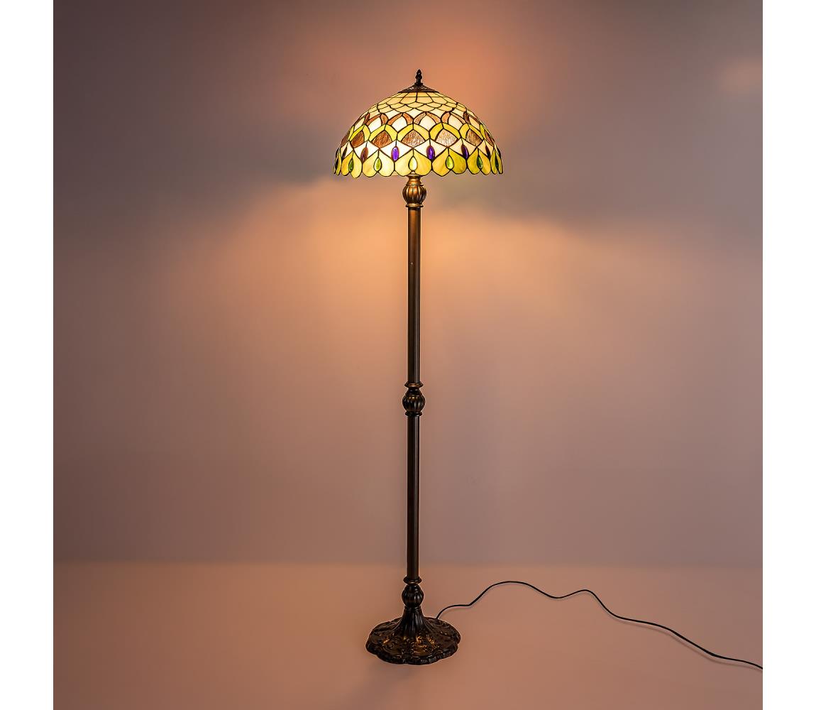 Brilagi - Tiffany vitrážová stojací lampa MARGARET 2xE27/60W/230V 63064