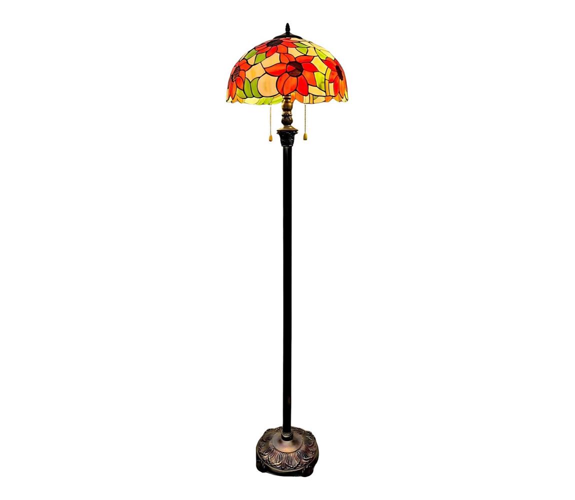 Brilagi - Tiffany vitrážová stojací lampa SUNFLOWER 2xE27/60W/230V BRF-8004