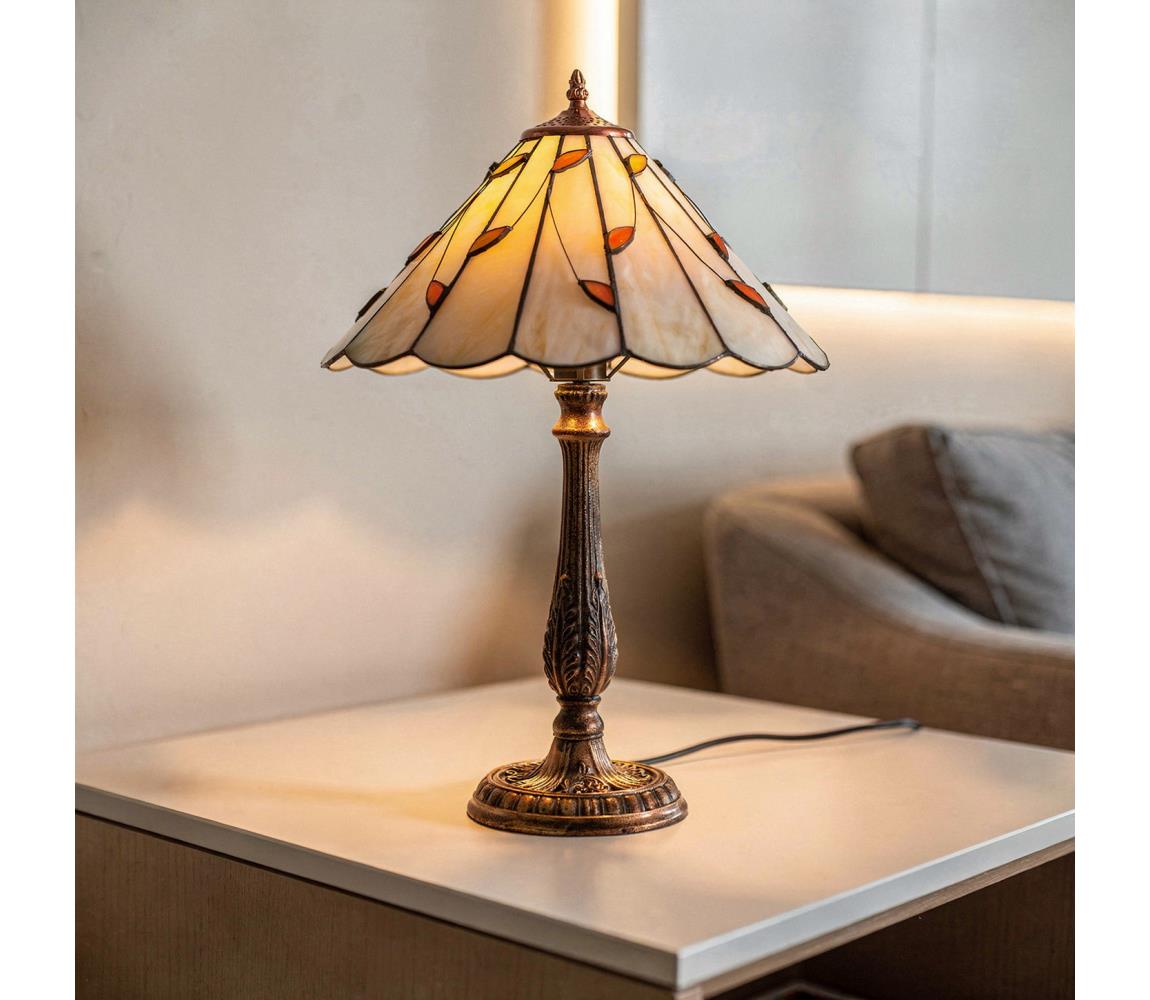 BRILAGI - Tiffany vitrážová stolní lampa FOLIA 1xE27/60W/230V BRT-B015C