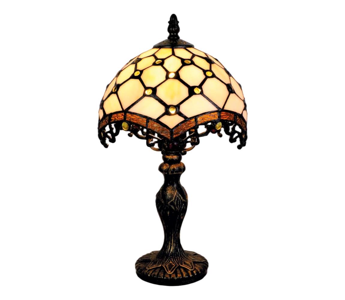 Brilagi - Tiffany vitrážová stolní lampa IVORY 1xE27/60W/230V BRT-12016A