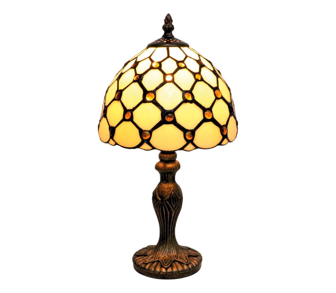 BRILAGI - Tiffany vitrážová stolní lampa IVORY SMOOTH 1xE27/60W/230V BRT-26413A