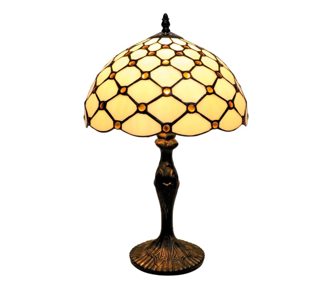 BRILAGI - Tiffany vitrážová stolní lampa IVORY SMOOTH 1xE27/60W/230V BRT-26413B