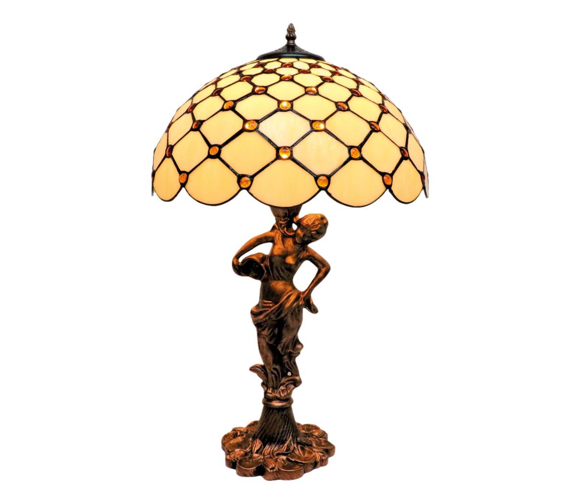 BRILAGI - Tiffany vitrážová stolní lampa IVORY SMOOTH 1xE27/60W/230V BRT-26413D