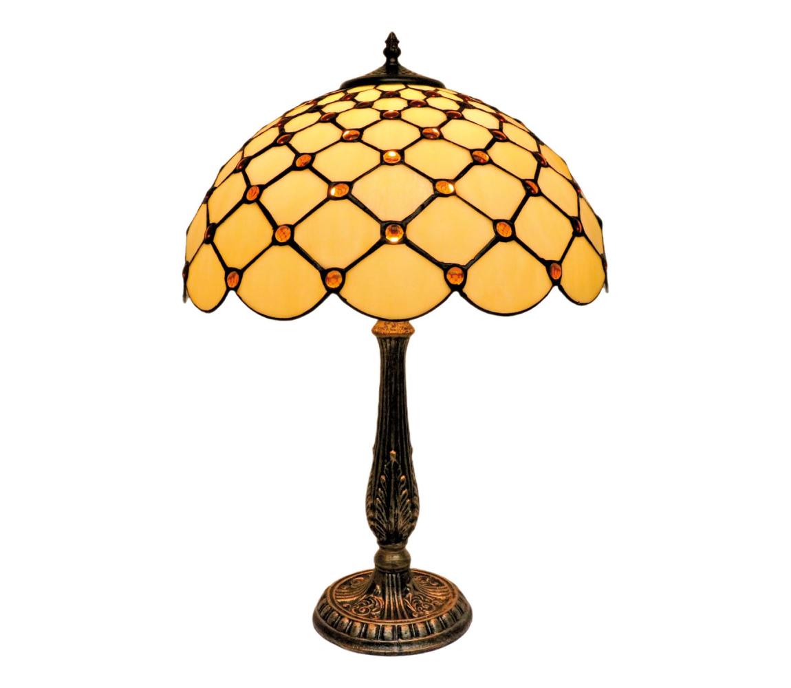 BRILAGI - Tiffany vitrážová stolní lampa IVORY SMOOTH 2xE27/60W/230V BRT-26413C
