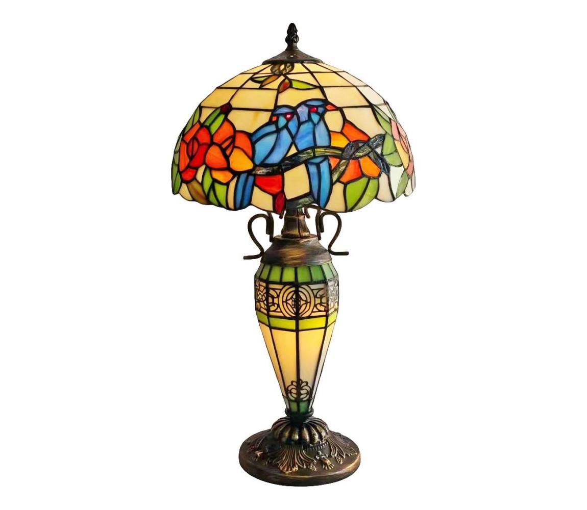 Brilagi - Tiffany vitrážová stolní lampa JUNGLE 1xE27/60W/230V + 1xE14/40W BRT-12003E