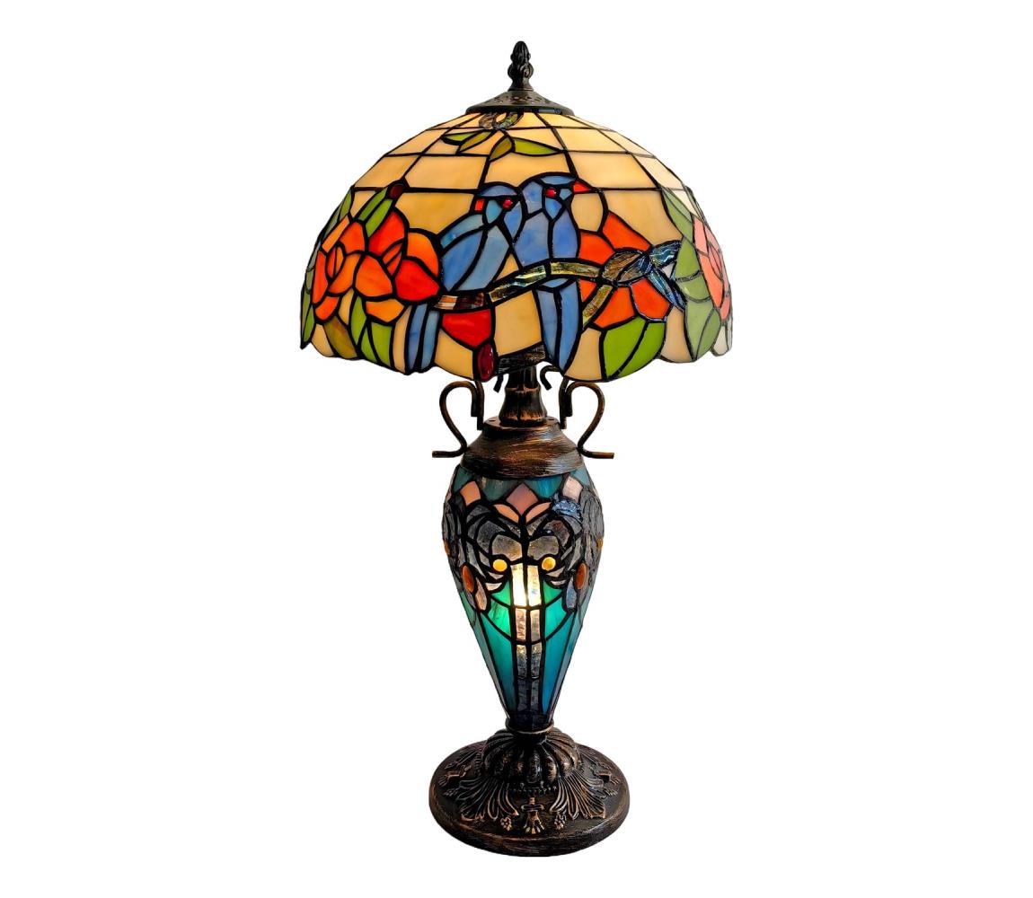 Brilagi - Tiffany vitrážová stolní lampa JUNGLE 1xE27/60W/230V + 1xE14/40W BRT-12003F