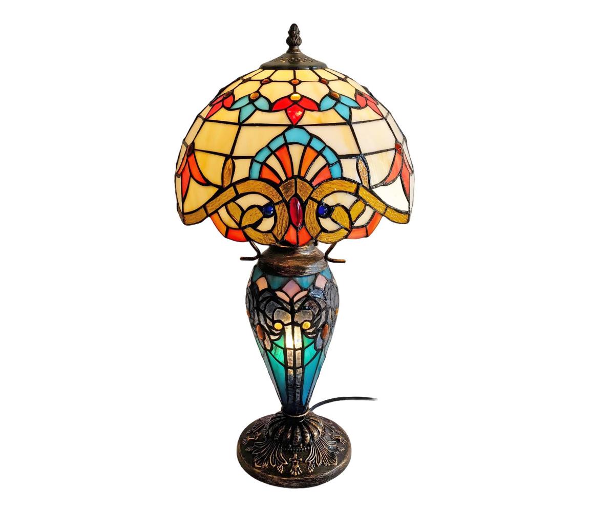 Brilagi - Tiffany vitrážová stolní lampa MIRABELLA 1xE27/60W/230V + 1xE14/40W BRT-12028F