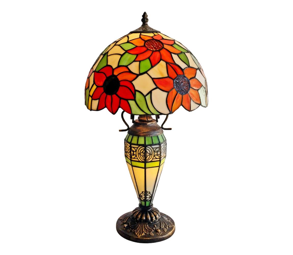 Brilagi - Tiffany vitrážová stolní lampa SUNFLOWER 1xE27/60W/230V + 1xE14/40W BRT-8004E
