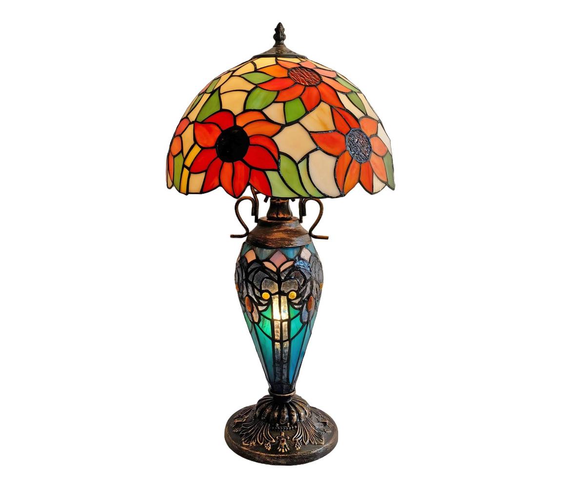 Brilagi - Tiffany vitrážová stolní lampa SUNFLOWER 1xE27/60W/230V + 1xE14/40W BRT-8004F