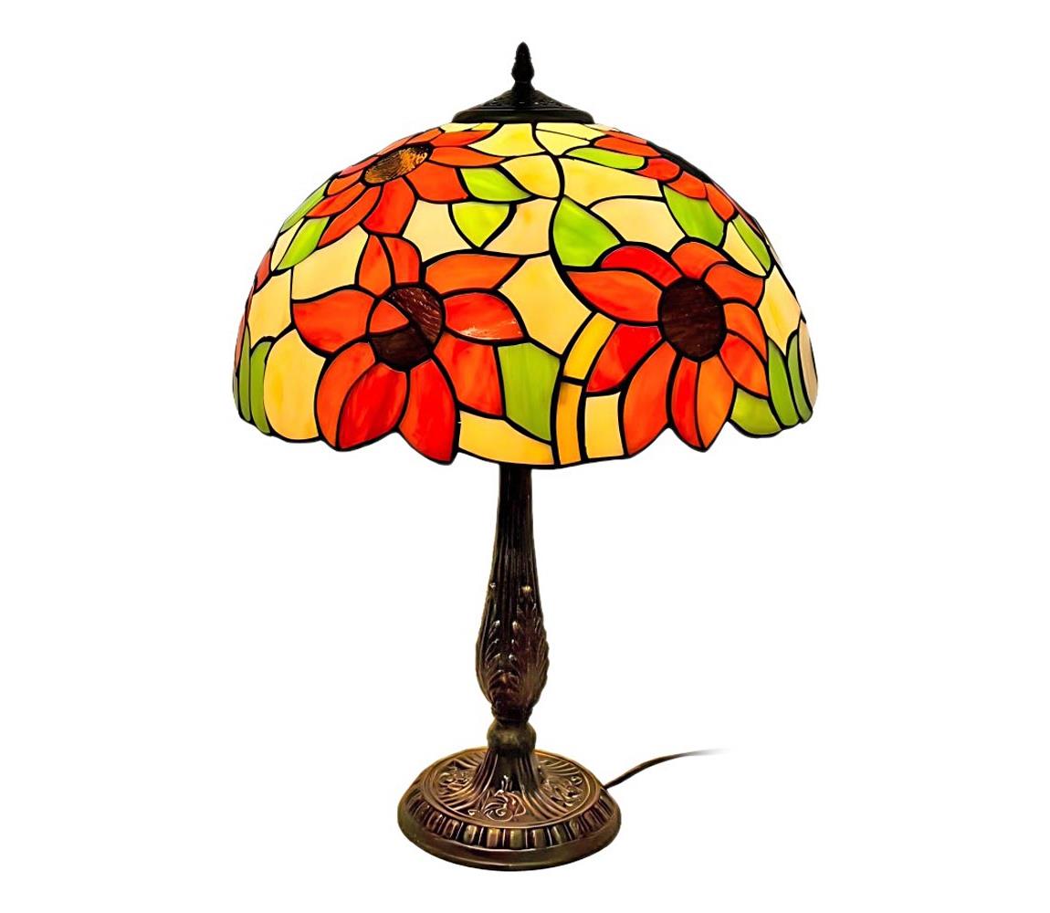 Brilagi - Tiffany vitrážová stolní lampa SUNFLOWER 2xE27/60W/230V BRT-8004C