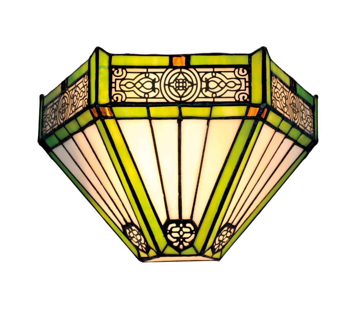 BRILAGI - Tiffany vitrážové nástěnné svítidlo EMERALD 1xE14/40W/230V BRW-26414B