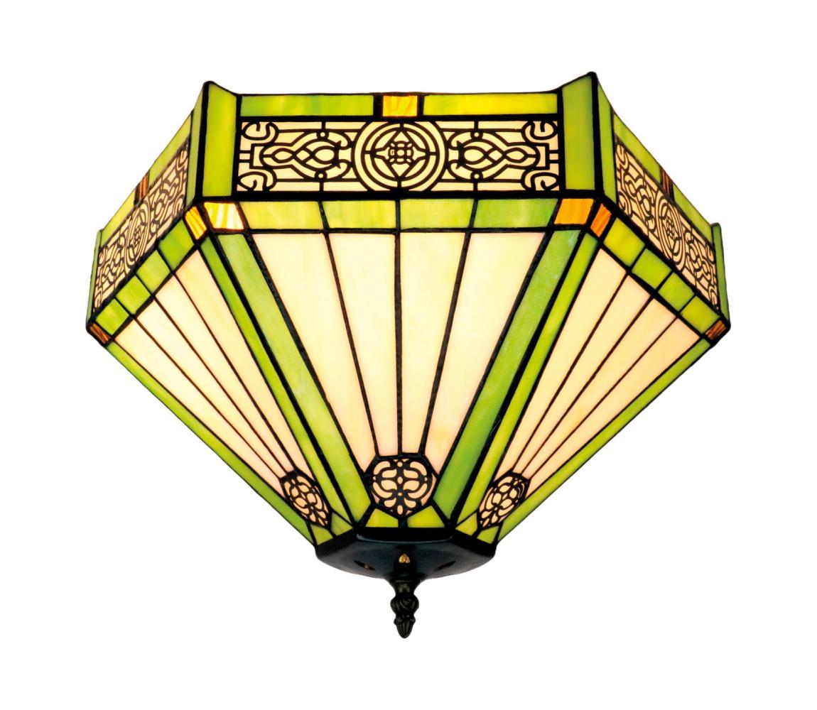 BRILAGI - Tiffany vitrážové stropní svítidlo EMERALD 2xE27/60W/230V pr. 40 cm BRC-26414