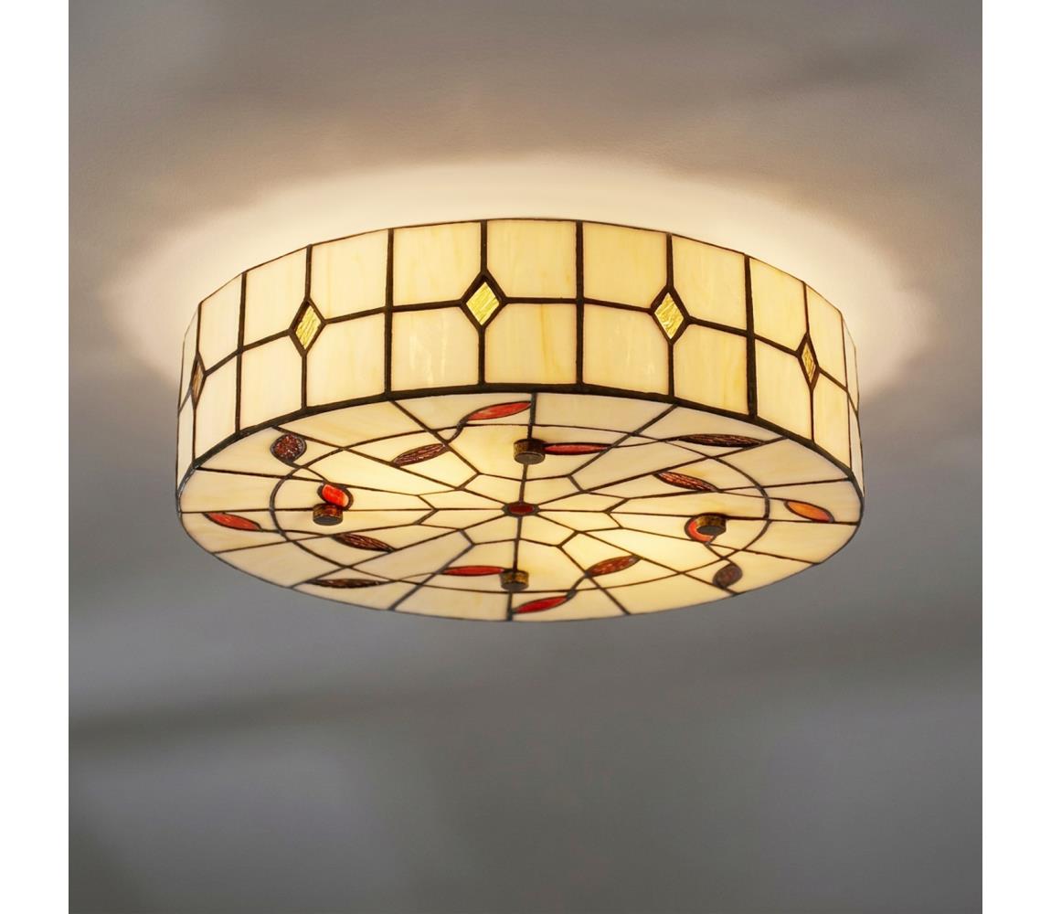 Brilagi - Tiffany vitrážové stropní svítidlo FOLIA 2xE27/60W/230V pr. 40 cm BRC-B015A