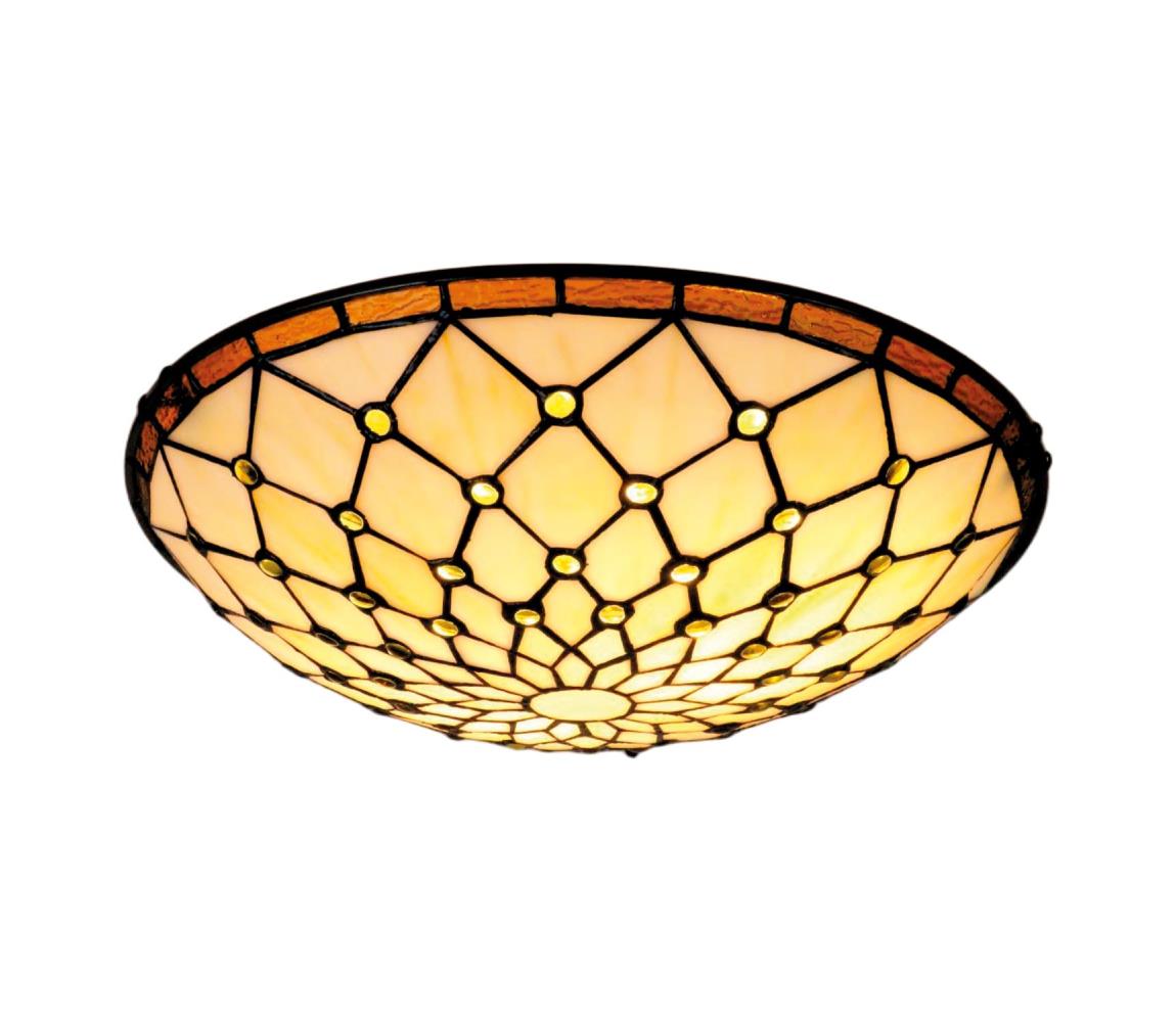 Brilagi - Tiffany vitrážové stropní svítidlo IVORY 2xE27/60W/230V pr. 40 cm BRC-12016