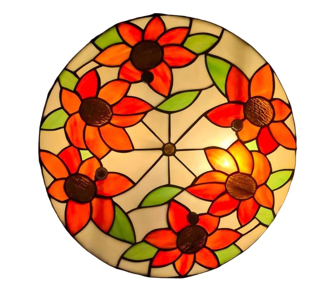 Brilagi - Tiffany vitrážové stropní svítidlo SUNFLOWER 3xE27/60W/230V pr. 40 cm BRC-8004A