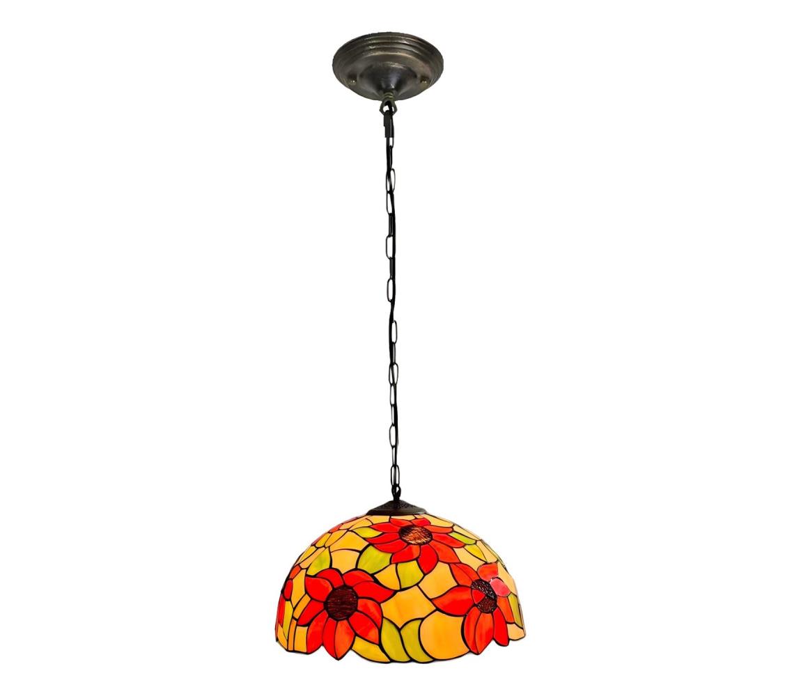 Brilagi - Tiffany vitrážový lustr na řetězu SUNFLOWER 1xE27/60W/230V pr. 40 cm BRP-8004C