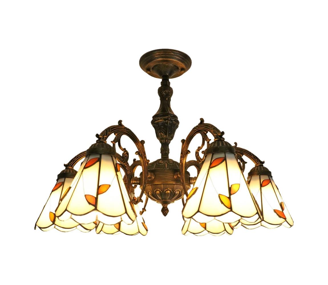 Brilagi - Tiffany vitrážový přisazený lustr FOLIA 6xE27/60W/230V pr. 60 cm BRD-B015