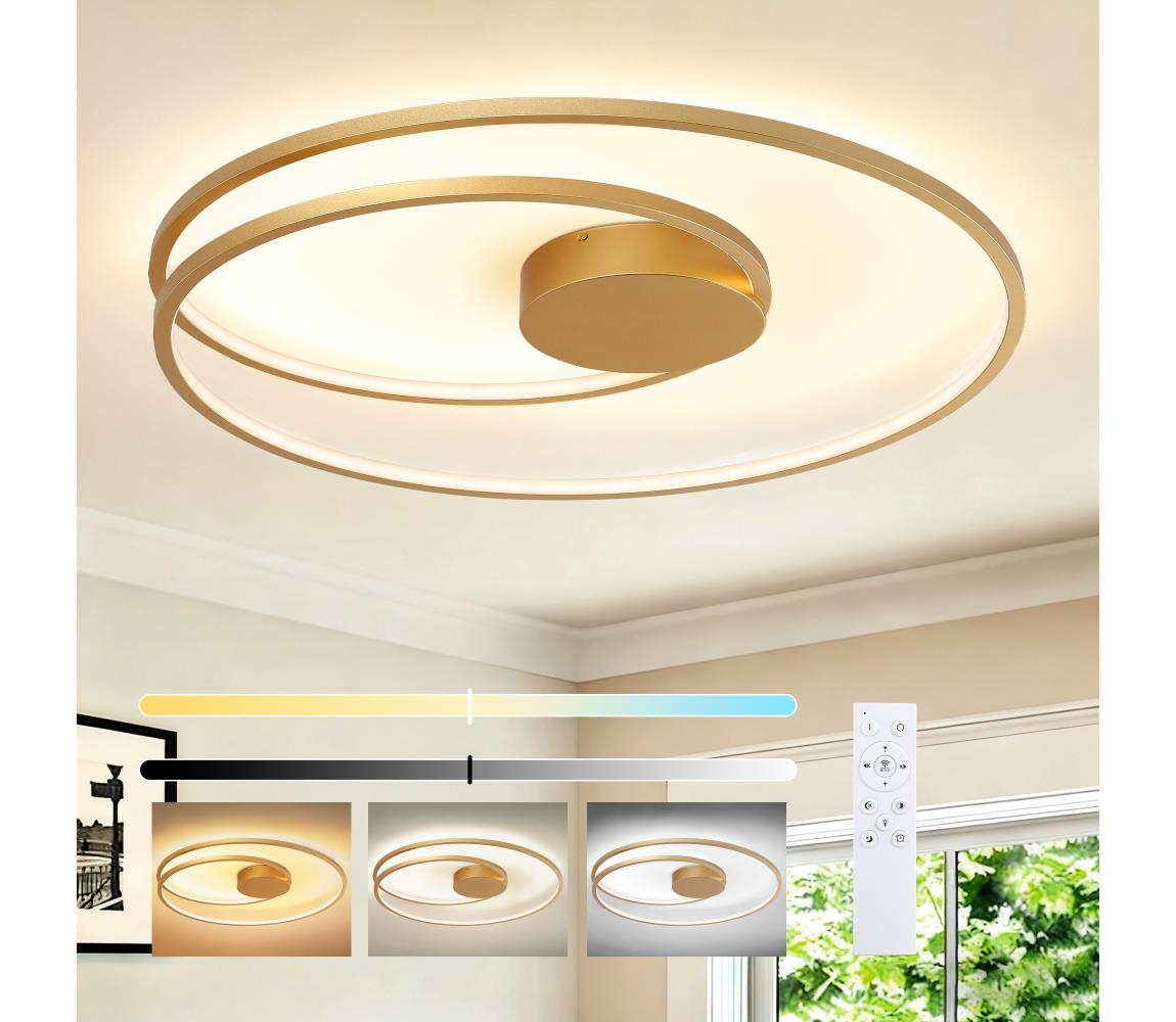 Brilagi-LED Stmívat. stropní svítidlo TWISTER LED/105W/230V pr. 100 cm zlatá+DO BRI496