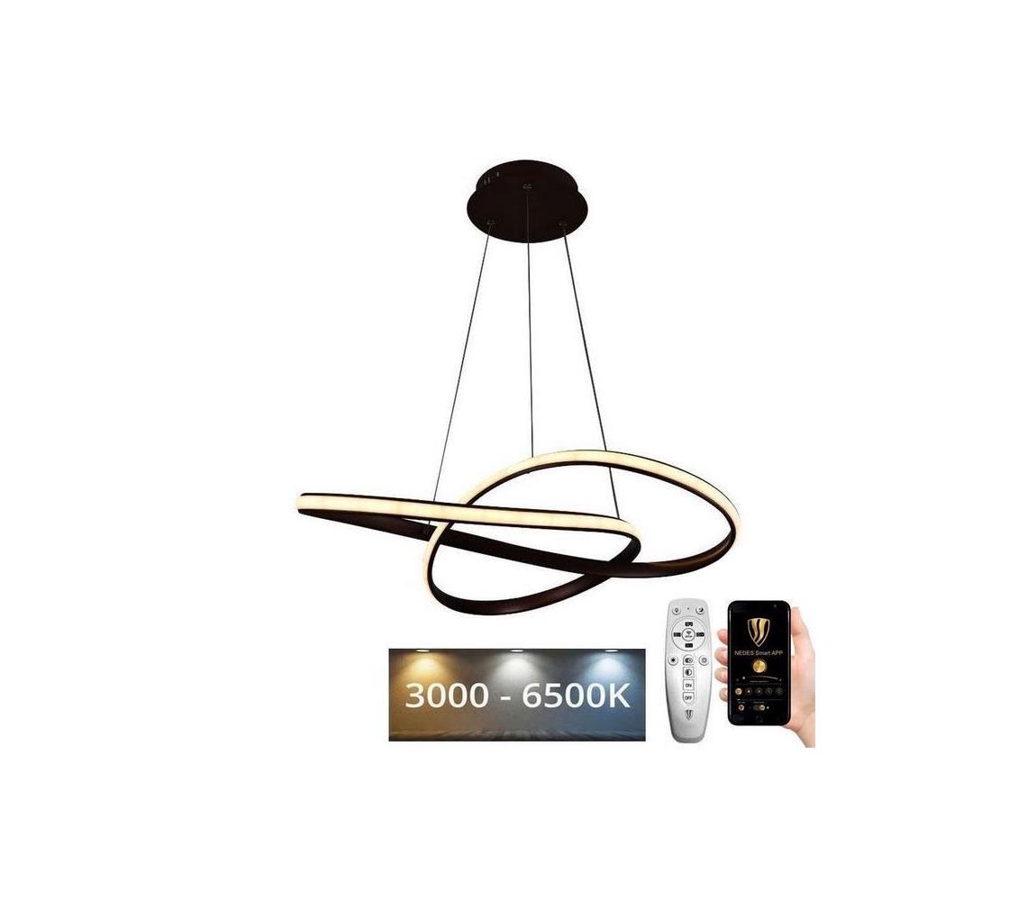 Brilagi-LED Stmívatelný lustr na lanku COSMOWAVE LED/70W/230V 3000-6500K hněd+DO BG-J4331/BR