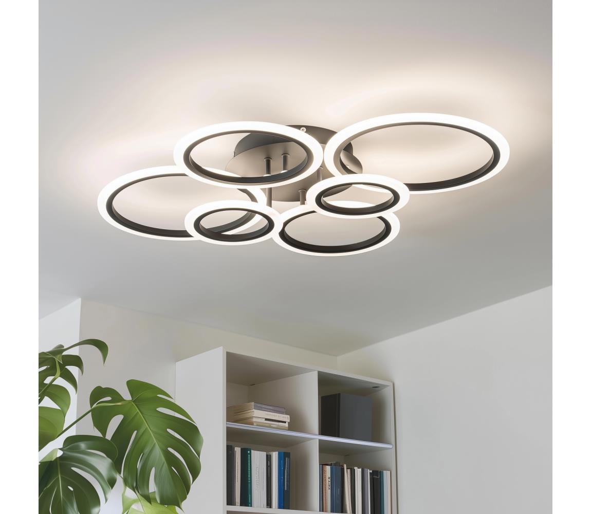 Brilagi-LED Stmívatelný přisazený lustr ORBITS LED/85W/230V 3000-6500K černá +DO BG-J3323/B