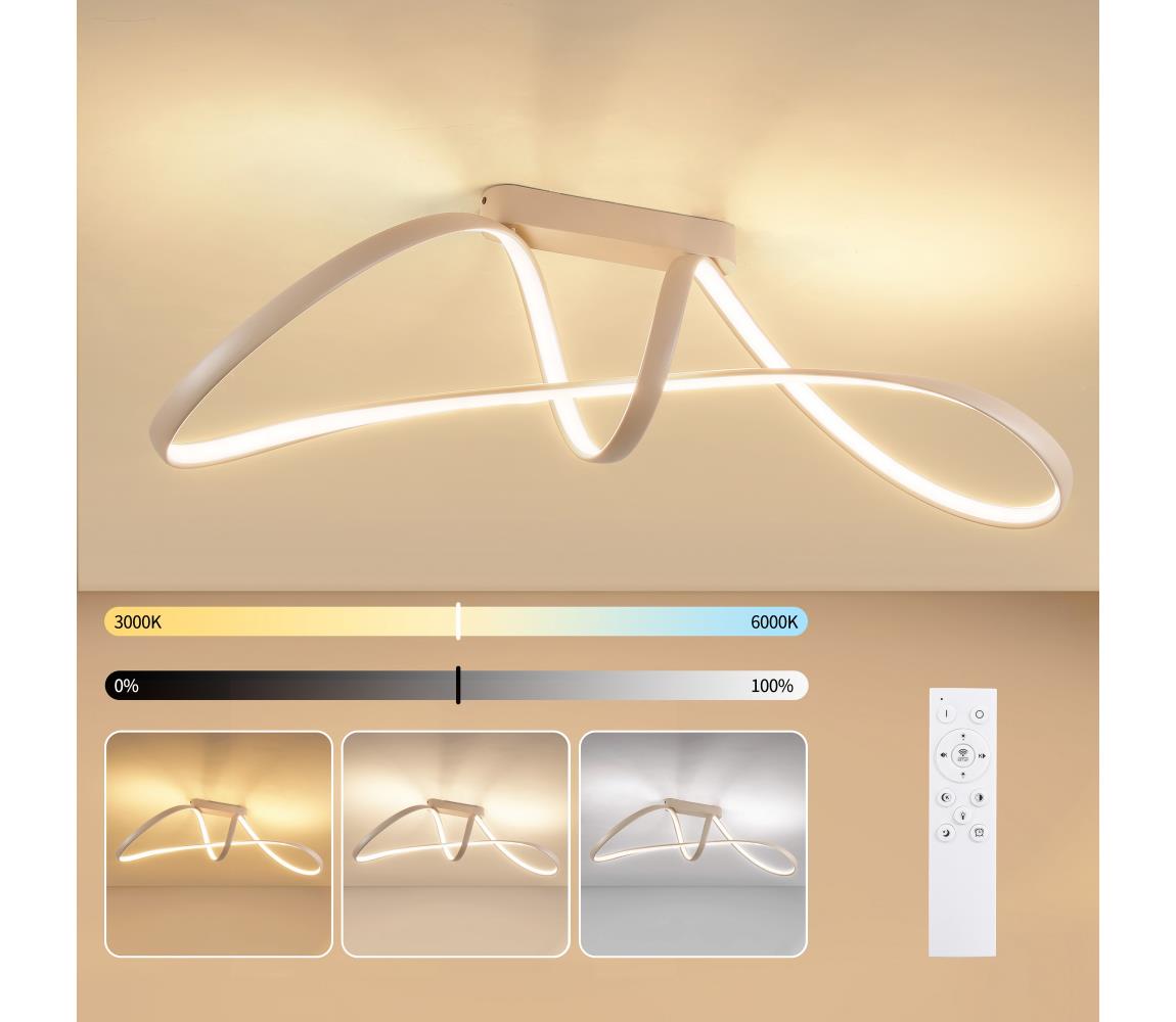 Brilagi-LED Stmívatelný přisazený lustr TWISTER LED/60W/230V 3000-6000K béžov+DO BRI725