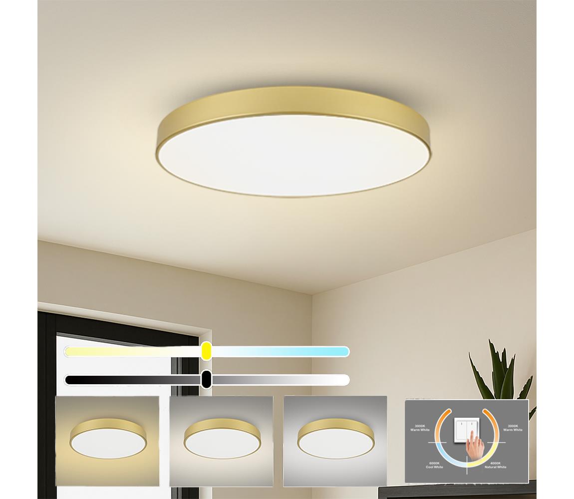 Brilagi-LED Stropní svítidlo POOL LED/128W/230V 3000/4000/6000K pr. 100 cm zlatá BRI567