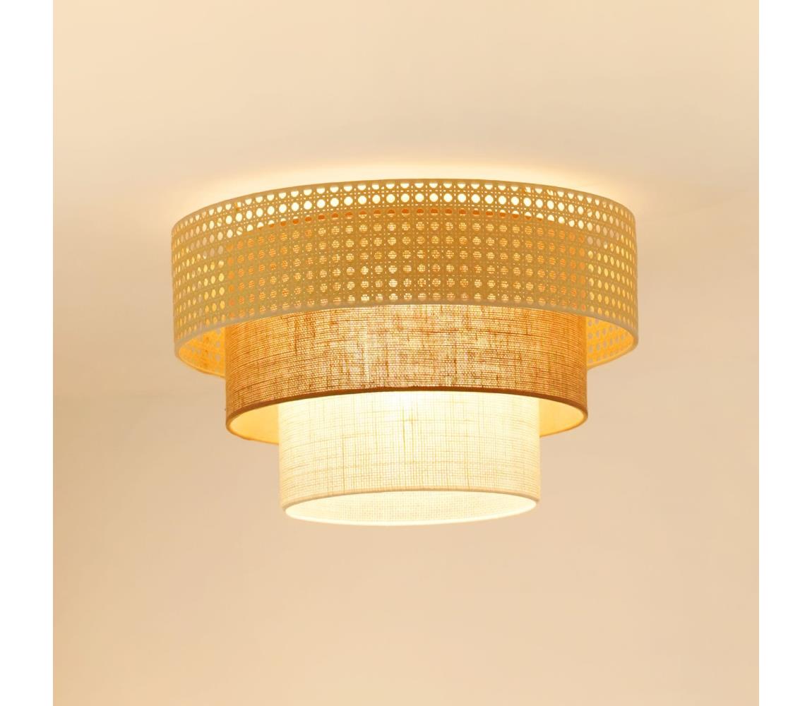 Brilagi-Stropní svítidlo CEDAR LUNETA 1xE27/15W/230V pr. 45 ratan/hnědá/krémová 607926