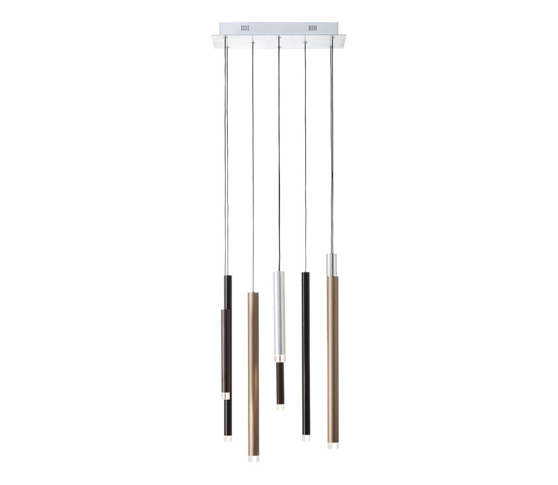 Brilliant -LED Stmívatelný lustr na lanku CEMBALO LED/32W/230V chrom/černá/hnědá G93763/20