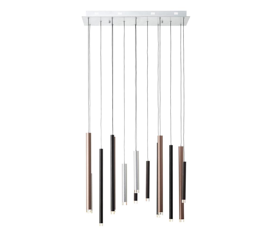 Brilliant -LED Stmívatelný lustr na lanku CEMBALO LED/60W/230V chrom/černá/hnědá G93764/20