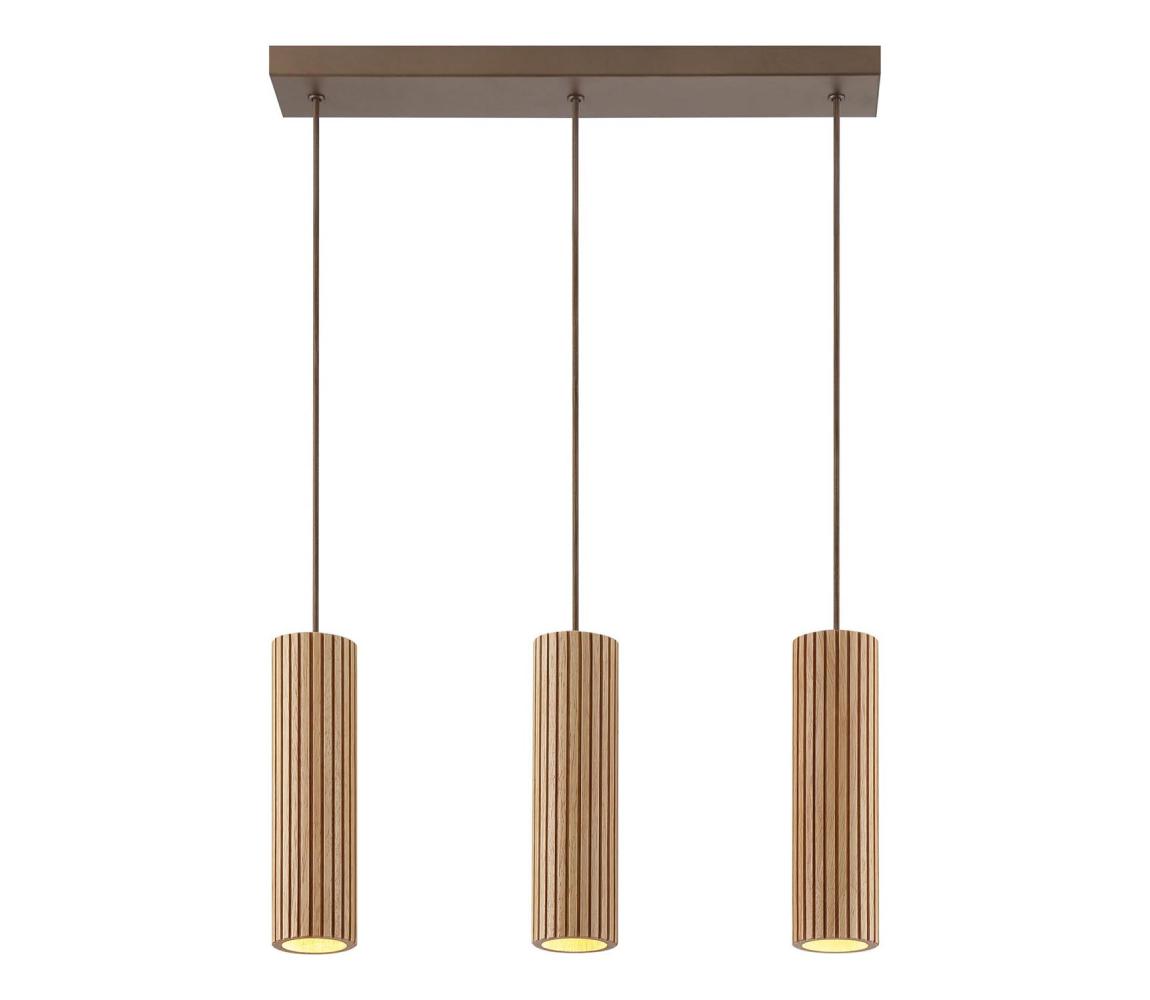 Brilliant - Lustr na lanku LAKEWOOD 3xGU10/10W/230V hnědá 51572/20