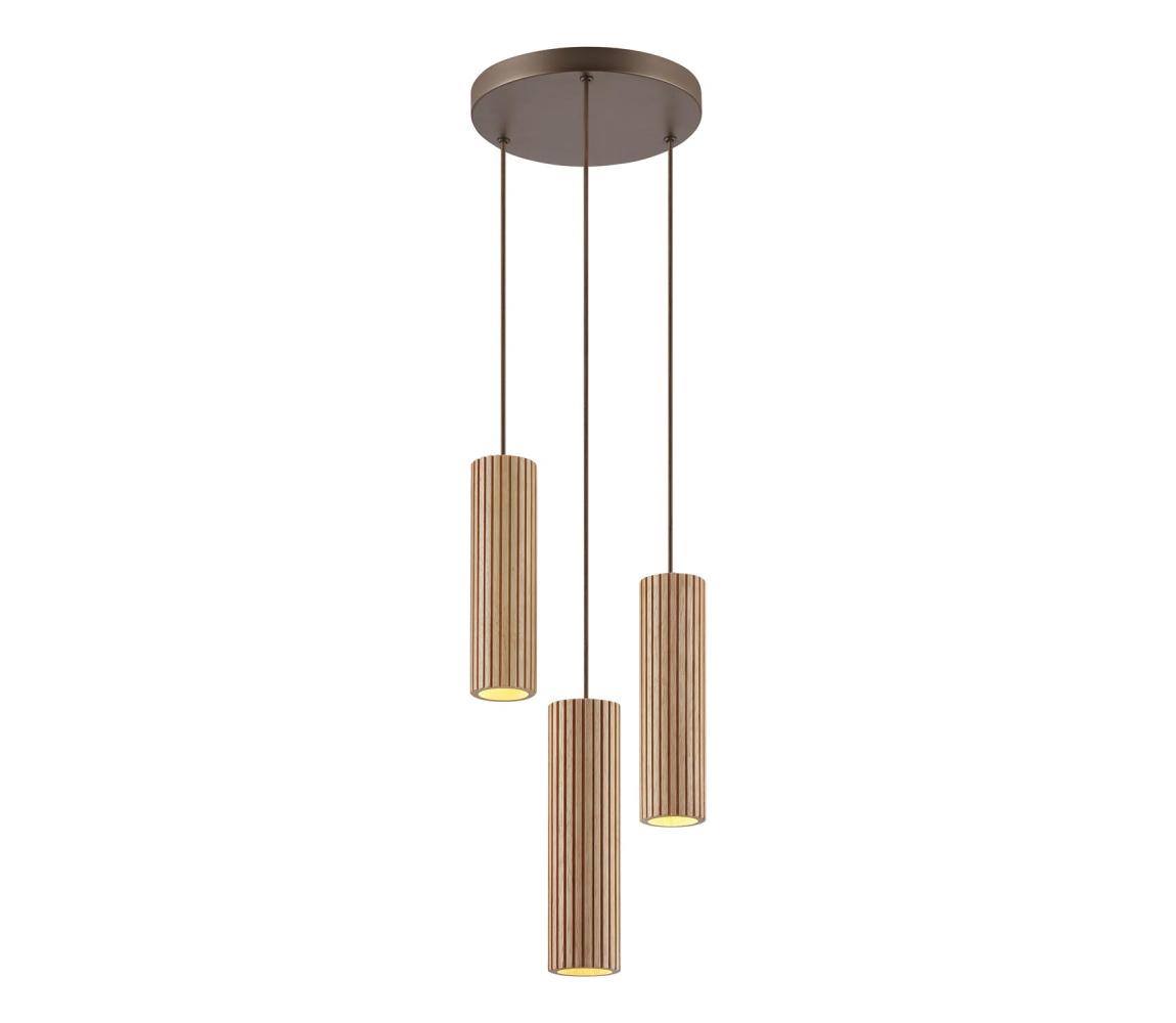 Brilliant - Lustr na lanku LAKEWOOD 3xGU10/10W/230V pr. 28 cm hnědá 51571/20