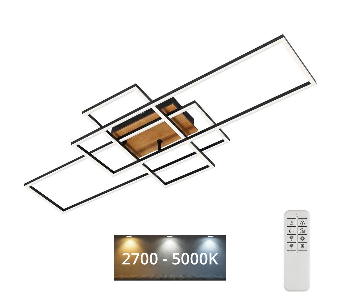 Brilo - LED Stmívatelný přisazený lustr FRAME LED/51W/230V černá/hnědá + DO 3156-014